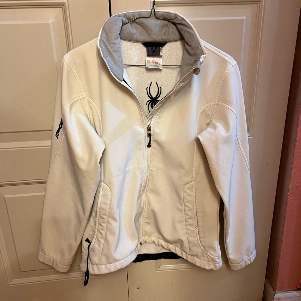 Spyder Woman’s White Softshell Jacket - Lightweight Windproof Coat